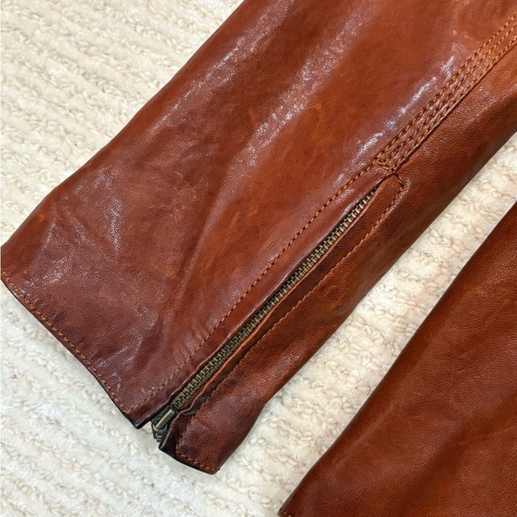 Roberto Cavalli leather jacket, hip length brown - Picture 12 of 15